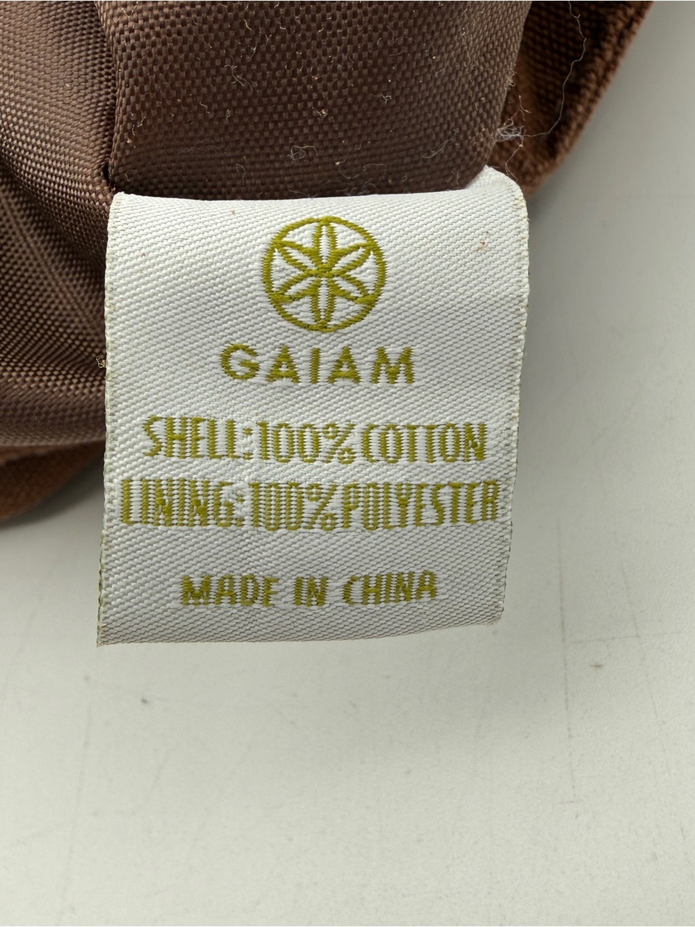 Gaiam Yoga Mat Bag Brown Canvas Embroidered Cotton Pilates Gym - Picture 5 of 7